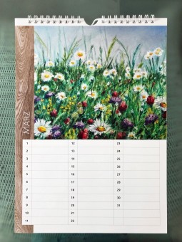 Küchen- und Geburtstagskalender - "Vergissmeinnicht-A4" - Frühlingswiese
