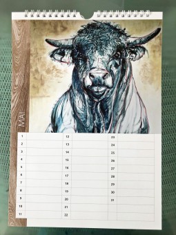 Küchen- und Geburtstagskalender - "Vergissmeinnicht-A4" - Stier